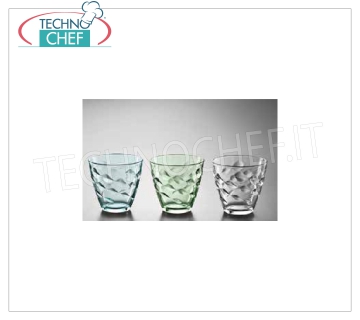 Verres colorés VERRE EAU VERTE, BORMIOLI ROCCO, Collection Flora, CL.26, H 8, Diam.cm.8,5 - Disponible en paquets de 6 pièces.