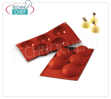 Moule en silicone '' 5 semisphère '', Ø80 h 40 mm
