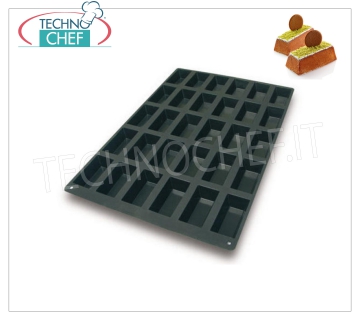 Moule '30 Mini Cake ', dim.mm.99x49, h 30 mm Moule de cuisson '30 Mini Cake 'en silicone souple et antiadhésif, dim.mm.99x49, h 30 mm