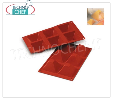 Moule en silicone '' Pyramids '', dim.mm.71x71, h 40 Moule de cuisson '' Pyramids '' en silicone souple et antiadhésif, dim.mm.71x71, h 40 mm.