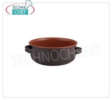POÊLE À FEU EN TERRE CUITE AVEC 2 POIGNÉES, Marron Bicolore, Ø cm 32x12h