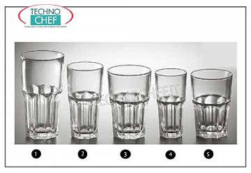 Verres à eau et à vin VERRE, ARCOROC, Collection Granite Trempé