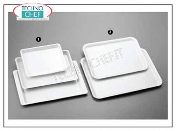 Plateaux de pâtisserie Présentoir rectangulaire en plastique blanc - Disponible en paquets de 10 pièces
