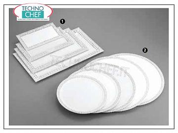 plateaux pâtisserie Plateau pâte rectangulaire en plastique blanc lacé - Disponible en paquets de 10 pièces