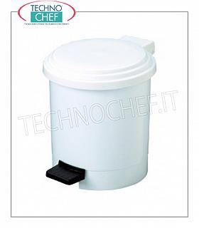 Poubelles en plastique Poubelle en polypropylène blanc, couvercle avec ouverture pour pédale, 3 litres, diam.1mm x 175x210h