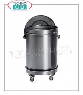 Bins en acier inoxydable Bins de carrelllata inoxydable avec couvercle, capacité de 50 litres, le diamètre mm.390x600 h