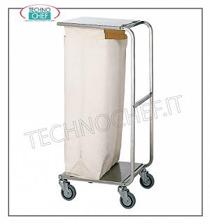 Chariot avec sac à linge et couvercle