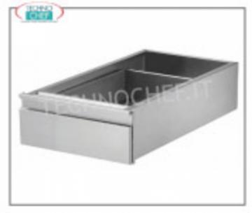 tiroir gastro-Norm 1/1 sur des rails télescopiques avec portacassetto, pour les tables 600 mm de profondeur, dimensions mm 400x540x186h 