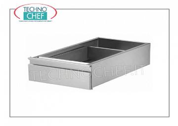 tiroir gastro-Norm sur des rails télescopiques 2/1 avec portacassetto, pour 600 mm de profondeur tables, dimensions mm. 725x540x186h 