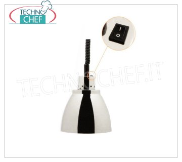 TECHNOCHEF - Lampe chauffante infrarouge en aluminium, Mod.NA25 LAMPE CHAUFFANTE réglable en hauteur, douille en ALUMINIUM diam.225 mm., lumière ROUGE, V.230/1, W.250, Poids 1,08 Kg.