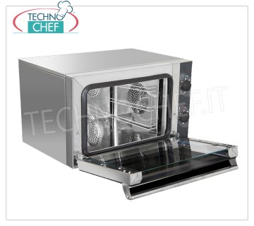 TECNODOM - Four Électrique à Convection pour 3 Plaques/Grils GN 2/3 (cm 35,4x32,5), Commandes Manuelles, mod. NÉRINO FOUR ÉLECTRIQUE À CONVECTION ULTRA COMPACT, capacité 3 PLATEAUX Gastro-Norm 2/3 (exclus), COMMANDES MANUELLES, V.230/1, Kw.2,5, Poids 25 Kg, dim.mm.600x520x390h