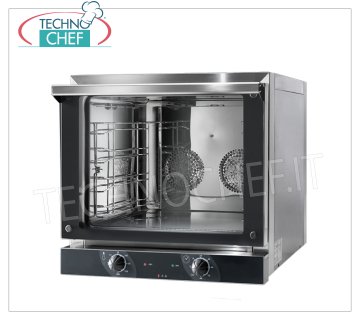 TECNODOM - Four Électrique à Convection pour 4 Plaques/Grills 43,5x35,0 cm, Commandes Mécaniques, mod. NÉRONE EKO 4 MEC FOUR ÉLECTRIQUE À CONVECTION Ventilé pour GASTRONOMIE, capacité 4 PLATEAUX de 435x350 mm (exclus), COMMANDES MANUELLES, V.230/1, Kw.3,15, Poids 33 Kg, dim.mm.589x660x580h