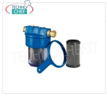 Technochef - FILTRE À EAU avec CARTOUCHE À CHARBON ACTIF, raccords 3/4'', Mod.NK124C