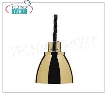 TECHNOCHEF - Lampe Chauffante Infrarouge en Laiton, Mod.NT25 LAMPE CHAUFFANTE réglable en hauteur, douille en LAITON, diamètre 225 mm, lumière ROUGE, V.230/1, L.250, Poids 1,25 Kg.