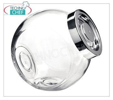 Glass Candy Jar Pot bonbons transparents avec capuchon en métal, la ligne Pandora, Bormioli Rocco