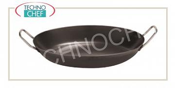 Paderno - Poêle à paella en fer avec 2 poignées, professionnel pour induction Poêle à paella en fer avec 2 poignées, diam. 42 cm, 6 cm de haut
