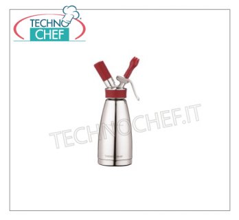 Siphon à double paroi en acier inoxydable, polyvalent, à partir de 0,5 Lt - cod. 41455T55 THERMO WHIP Double mur en acier inoxydable à usages multiples THERMO Siphon - Ligne THERMO WHIP, convient aux préparations pour le froid et les gouttes