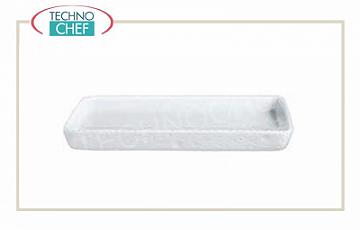 Plat à four rectangulaire cannelé, bas, en porcelaine, dimensions 40x30 cm, hauteur 4 cm