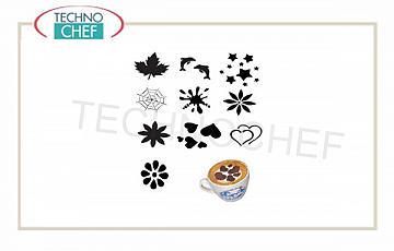 shaker de cacao 10 Mini Kit Stancils pour décorer