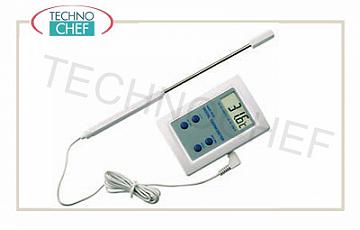 pin thermomètres Thermomètre numérique avec affichage et la broche sonde 130 cm de long, la gamme de -50 ° à + 200 ° C, Division 1 ° C, dimension 6,5x9,5 cm