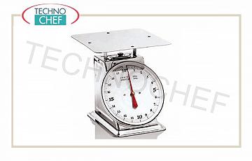 échelles mécaniques Balance mécanique, en acier inoxydable, cadran rotatif 25 cm de diamètre, le débit de 20 kg, division 100 grammes