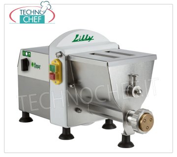 FIMAR - MACHINE À PÂTES FRAÎCHES LILLY Professional, Seau de 1,5 Kg - mod.PF15E Machine pour pâtes fraîches extrudées, avec cuve de 1,5 Kg, rendement horaire 2,5 - 5 Kg/h, V.230/1, Kw.0,25, Poids 16 Kg, dim.mm.253x472,5x316h