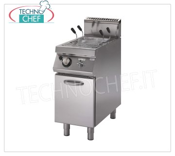 Technochef - CUISEUR DE PÂTES À GAZ sur MEUBLES, réservoir 1 Lt.26, mod.PK70 / 40CPGS Cuiseur à pâtes à gaz sur meuble, ligne 700, 1 cuve inox de lt.26, puissance thermique Kw. 9.5, poids 72 Kg, dimensions mm 400x730x870h