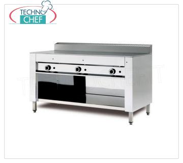 Technochef - Broyeur électrique sur une salle de rangement, capacité de 4 à 8 tours Réchaud électrique, version à compartiment ouvert, plaque en acier 600x600 pour 4 enveloppes, V 380/3 + N, kw 3,5, dim. externe 650x730x960h mm