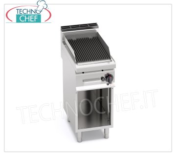 TECHNOCHEF - GRIL A GAZ EN PIERRE DE LAVE, 1 module sur COMPARTIMENT OUVERT, Mod.PLG40M/G GRIL À GAZ EN PIERRE DE LAVE, Ligne BERTOS, MACROS 700, Série COMFORT POWER, 1 module sur COMPARTIMENT OUVERT avec ZONE DE CUISSON mm 350x515, puissance thermique Kw.6,9, Poids 48 Kg, dim.mm.400x700x900h