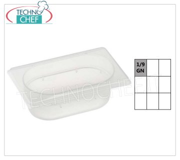 Bacs GN 1/9 en polypropylène aux normes gastro Conteneur gastro-norme 1/9, en polypropylène, dim.mm.176 x 108 x 65 h