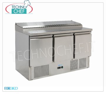Saladette Réfrigérée 3 Portes, conçue pour 8 bacs GN 1/6, mod. G-PS300-FC