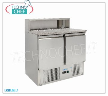 Saladette Réfrigérée 2 Portes, Dessus en Granit avec compartiment 5 bacs GN 1/6, mod. G-PS900-FC