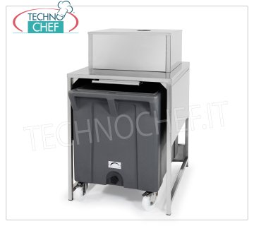 Conteneurs / Stockage pour machines à glaçons Support en acier inoxydable pour le stockage de glace sur un conteneur à roulettes de Kg. 108 et au-dessus de la réserve de 17 Kg, pour les producteurs de granulés. Mod.G160-G280-G510, dimensions 795x1060x1284h mm.