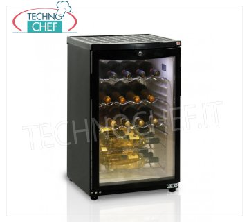 COOL HEAD - Technochef, Cave à vin réfrigérée 1 porte vitrée, 85 lt., temp. +4°/+10°C, Mod.RCS85