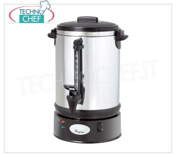 Technochef - MACHINE À CAFÉ AMÉRICAINE lt.6, Mod.REG-4 Machine à café américaine en acier inoxydable, capacité lt.6.8, volume max: 48 tasses, V.230 / 1, Kw.0.11, poids 4 Kg, diamètre mm.220x420h.