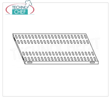 TECHNOCHEF - Etagère en acier inoxydable 304 pour étagères, 60x30 cm, Mod.706030 Étagère à encoches pour rayonnage en acier inoxydable AISI 304, avec crochet ou boulon, finition brillante, bords arrondis, épaisseur 8/10, capacité de 100 kg, dimensions 60x30 cm