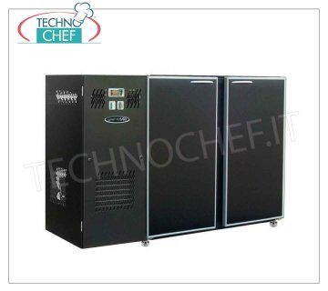 Comptoir de bar réfrigéré ventilé à 2 portes en skinplate noir