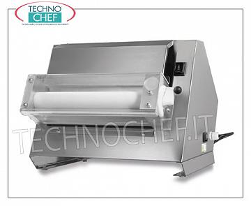Laminoir incliné avec 1 paire de galets de 30 cm, mod. SPR30UNO SLIDER-PUSH-TILTING incliné avec 1 paire de rouleaux de 300 mm, pour 80/210 grammes de pain, V 230/1, 0,25 kw, dimensions de 640x355x355h mm
