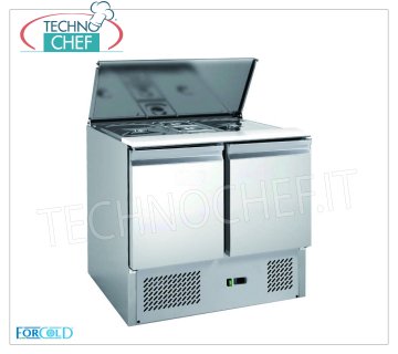 Saladette Réfrigérée 2 Portes, Aménagée pour 2 bacs GN 1/1 et 1/6, mod .G-S900-FC