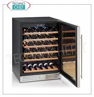 Cave à vin réfrigérée 1 porte vitrée, capacité 51 bouteilles, temp. +5°/+22°c