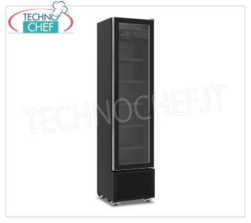 Vitrine RÉFRIGÉRATEUR pour BOISSONS, 1 Porte, Ventilée, Temp.+1°/+9°C, 203 lt, Classe E - LARGE 45 cm