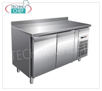 Forcar-Frigo Table 2 Portes avec Dosseret, Temp.-2°/+8°C, lt.228, Ventilé, Classe B, G-SNACK2200TN Table Comptoir Réfrigérée 2 PORTES avec crédence et tiroir neutre, Professionnel, Ligne SNACK, temp.-2°/+8°C, capacité 228 litres, réfrigération ventilée, ECOLOGIQUE en Classe B, Gaz R290, V.230/1, Kw. 0,26, Poids 97 Kg, dim.mm.1360x600x860/960h