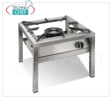 Technochef - Cuisinière à gaz professionnelle au sol, 1 brûleur de 20 kW, modèle SP6050LMIR