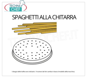 Technochef - MATRICE GUITARE SPAGHETTI en ALLIAGE LAITON-BRONZE Filière spaghetti en alliage laiton-bronze 2x2 mm, pour modèle MPF1.5N
