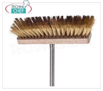TECHNOCHEF - Brosse rectangulaire en bois avec manche en acier inoxydable, Mod.2764/22B