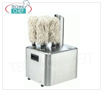 Technochef - SÉCHOIR À VERRE avec 5 BROSSES ROTATIVES, Productivité 350 verres/h, Mod.SPEEDYGLASS Séchoir à verre professionnel avec 5 brosses rotatives, productivité max 350 verres/h, V.230/1, Kw.1,35, Poids 15,5 Kg, dim.mm.325x300x500h