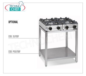 Technochef - Support en acier inoxydable, mod.SU700F Support en acier inoxydable pour positionner 2 brûleurs de la série BIG7002F