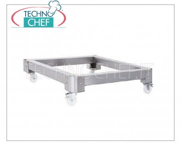 TECHNOCHEF - Support bas en acier inoxydable, Mod.SBC / 80 Support en acier inoxydable complet avec 4 roues (2 avec frein), version basse pour 3 fours tunnel superposés Mod.C / 80.