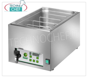 Fimar - SOFTCOOKER RONER pour la cuisson par immersion, Tank lt 25, Mod.SV25 Softcooker Roner pour CUISSON par immersion (BASSE TEMPÉRATURE), avec réservoir en acier inoxydable de 25 l, commandes numériques, 5 programmes de cuisson, V.230 / 1, Kw. 2.00, Poids 13 Kg, dim.mm .640x350x330h