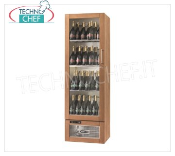 Technochef - Réfrigérateur à vin pour 72 bouteilles, multi-température statique, température + 6 ° / + 12 ° C. Cave à vin réfrigérée pour vins, 1 porte vitrée, capacité 72 bouteilles, température + 6 ° / + 12 ° C, statique, éclairage LED, V.230 / 1, Kw.0,275, poids 99 Kg, dim.mm. 590x551x1925h